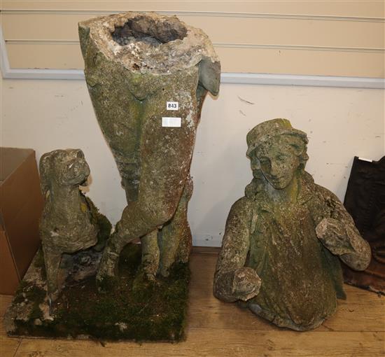 A large garden statue, in need of restoration Potential height approx. 180cm